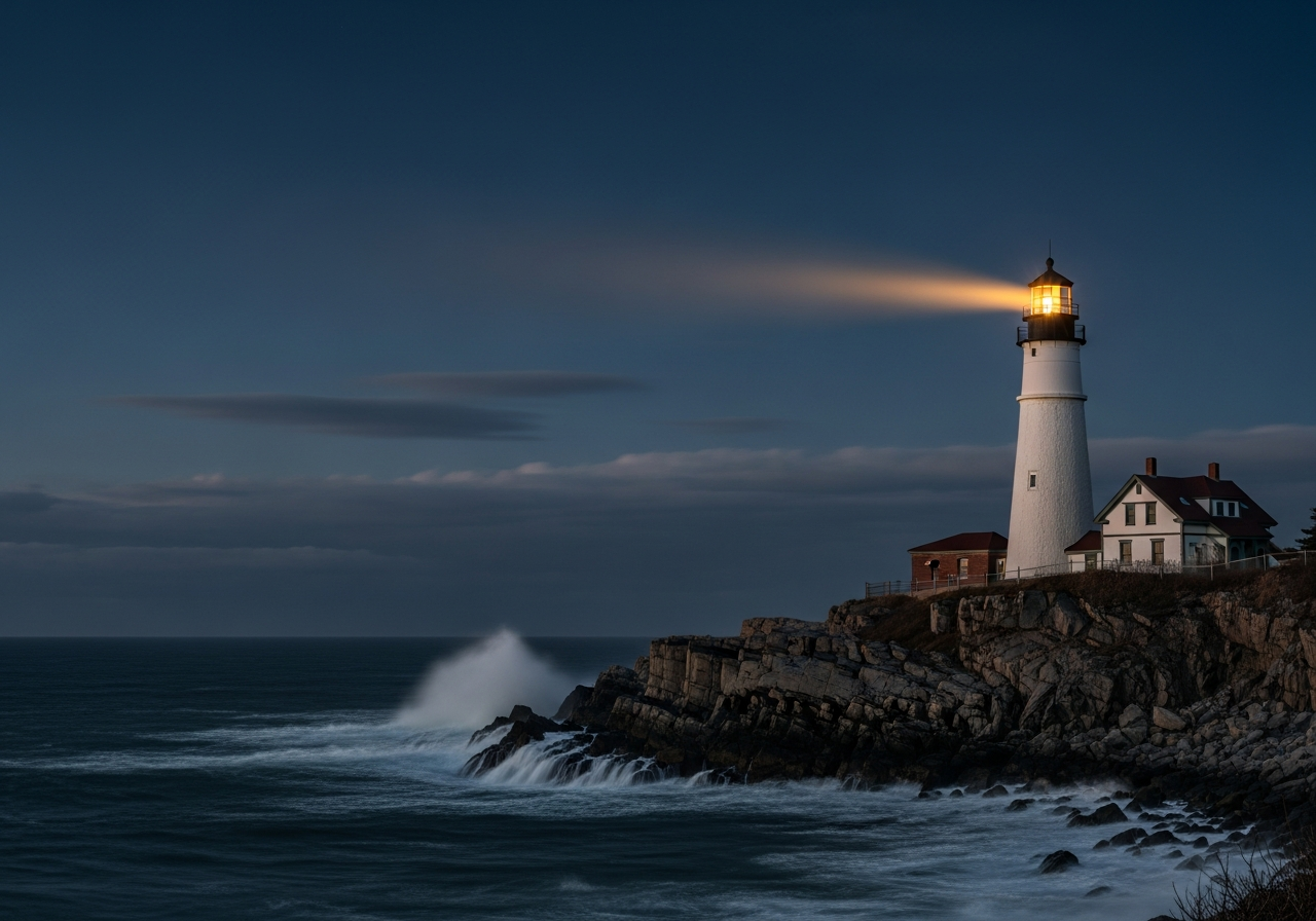 Coastal lighthouse guiding through complex decisions — Breakwater advisory