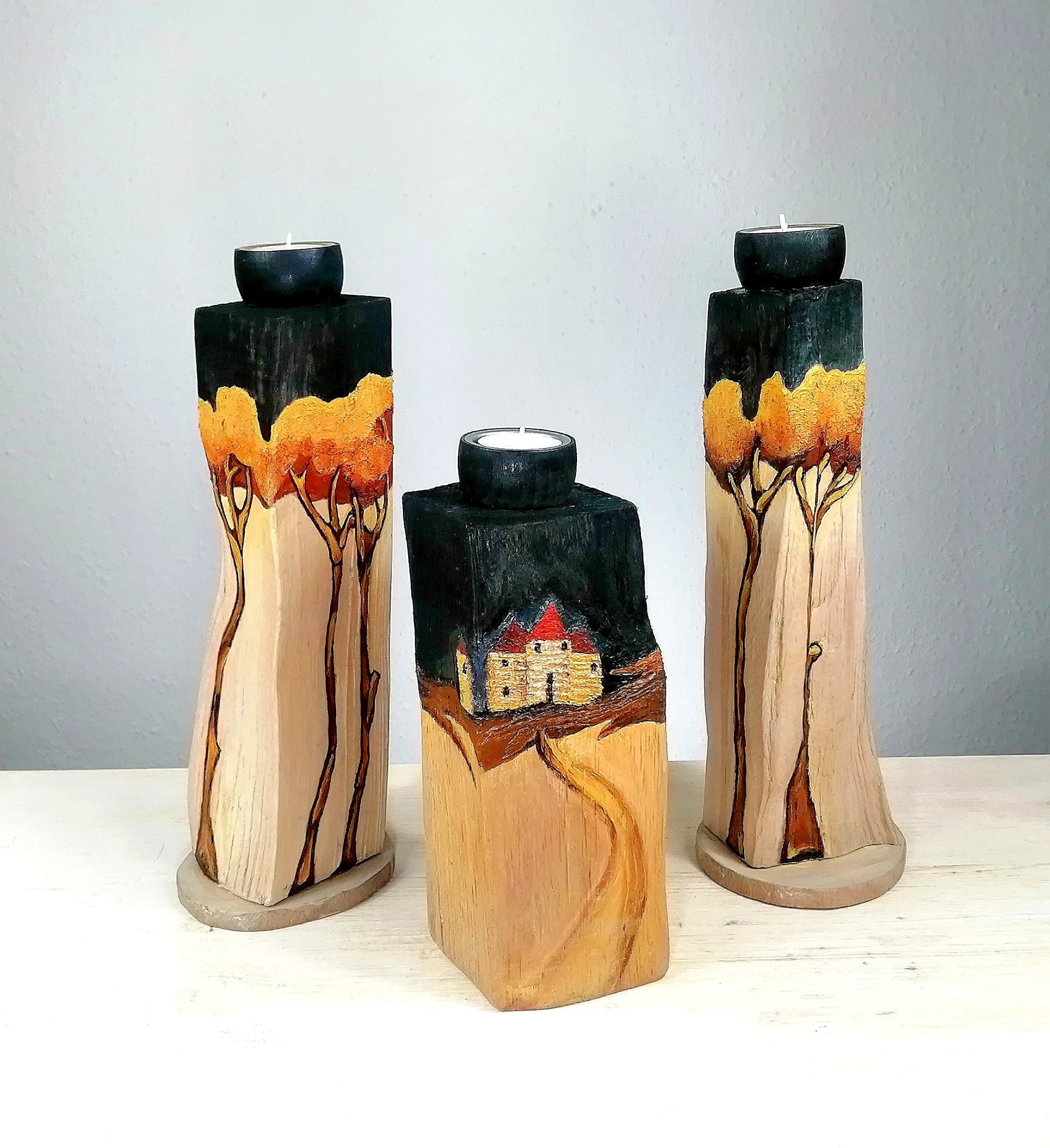 Handgefertigte Holz-Kerzenhalter und Upcycling Deko in Chemnitz