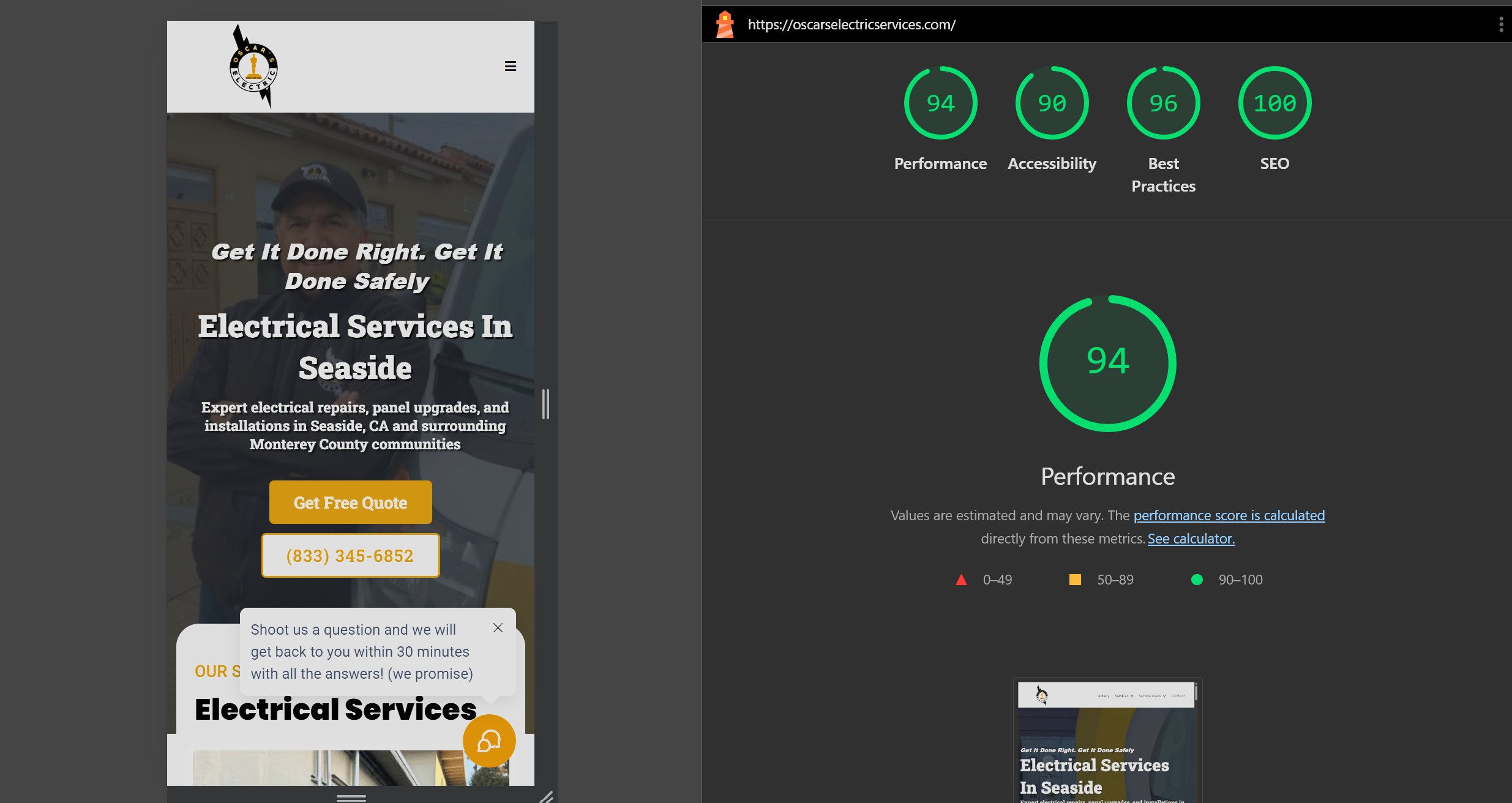 Oscars Electric Services result 3