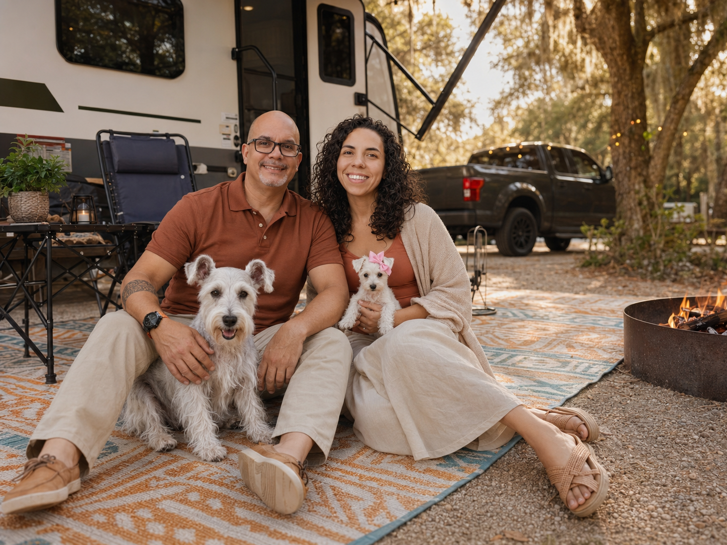 Dr. Liz and family outdoors