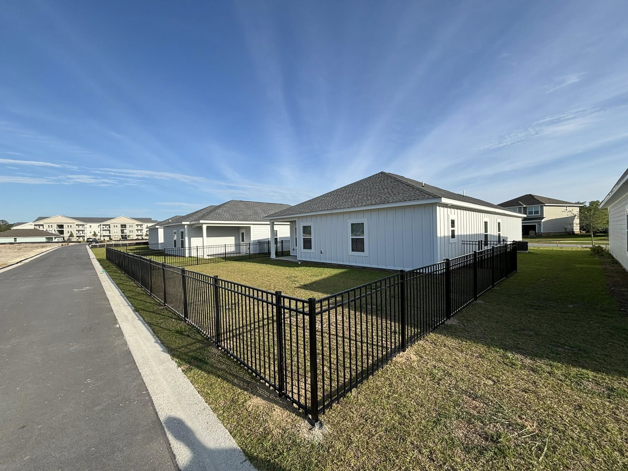 Beautiful wooden fence and home exterior