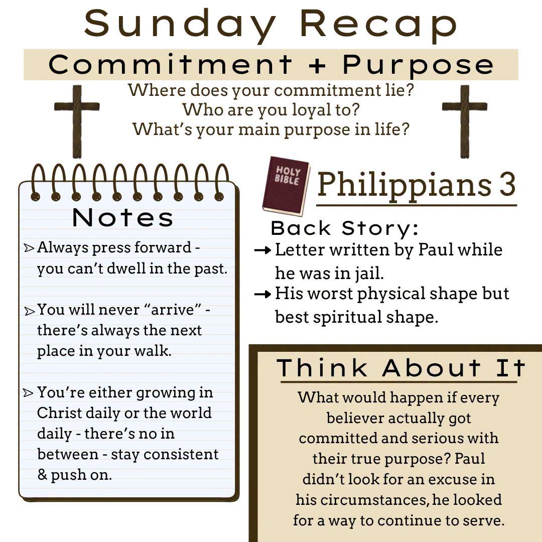 Sunday Recap: Commitment + Purpose