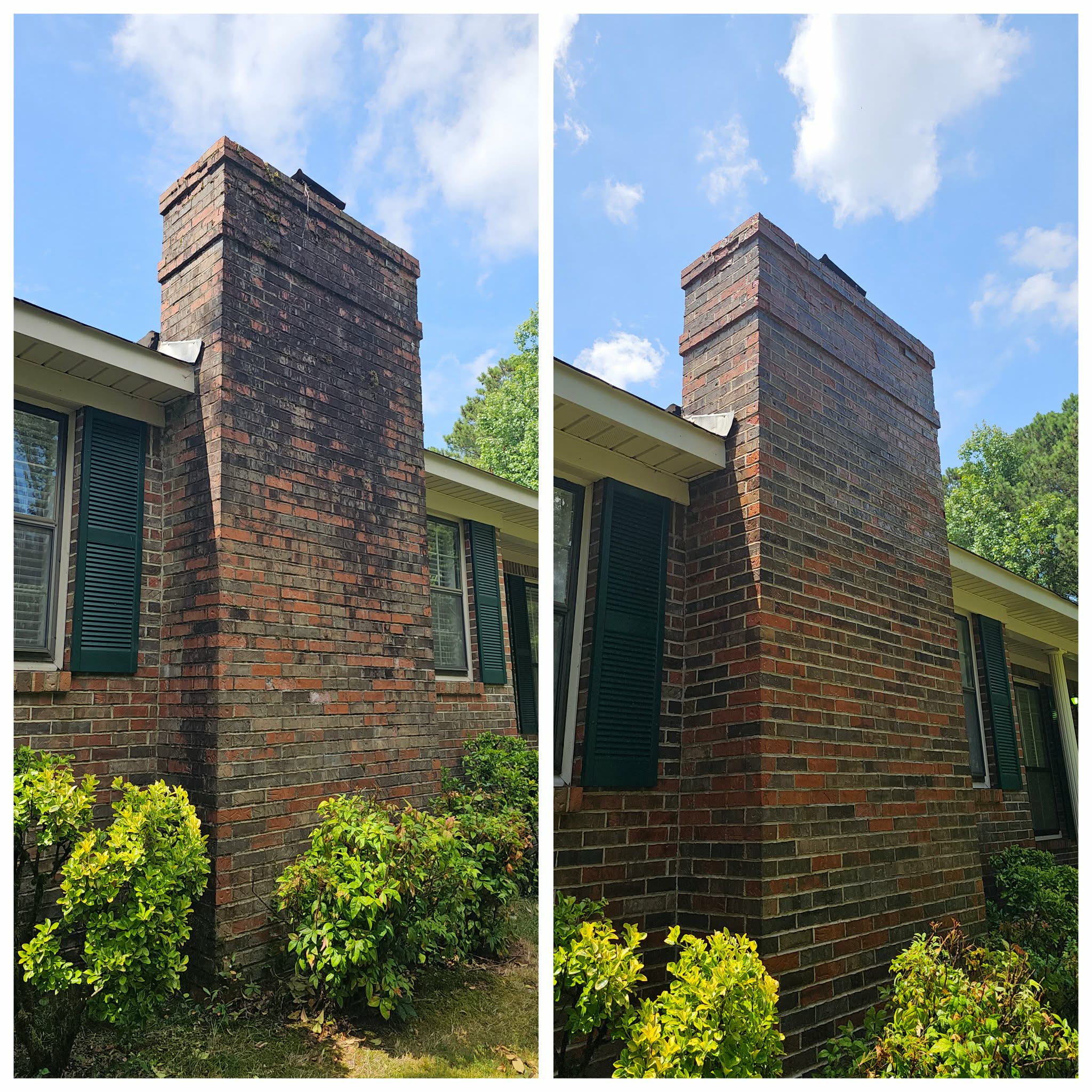 Brick Chimney Soft Wash