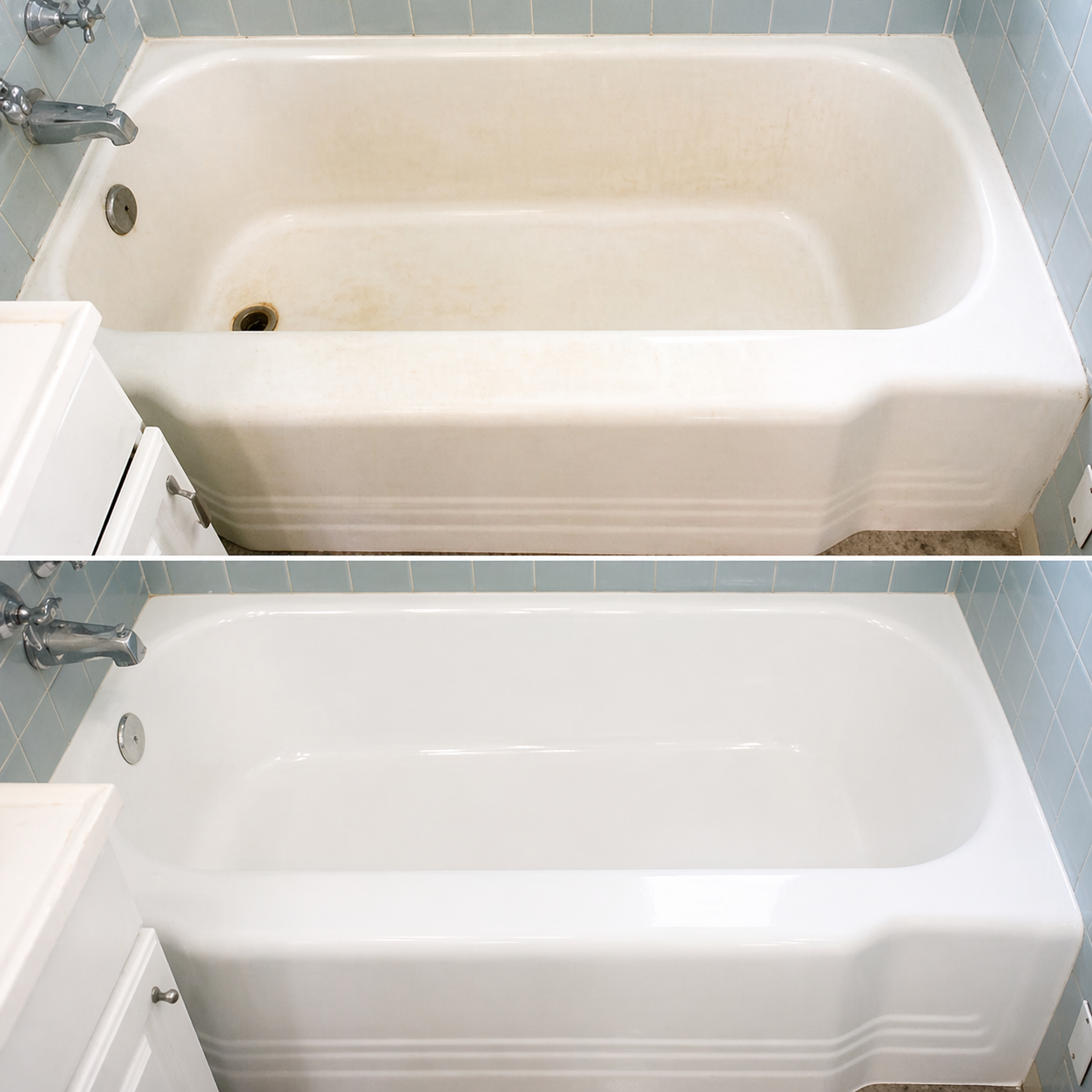 Bathtub repair before and after
