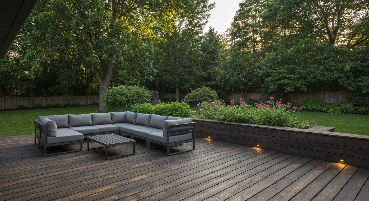 High-class backyard retreat with deck