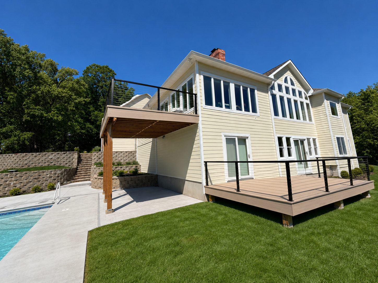 Multi-level deck with pool