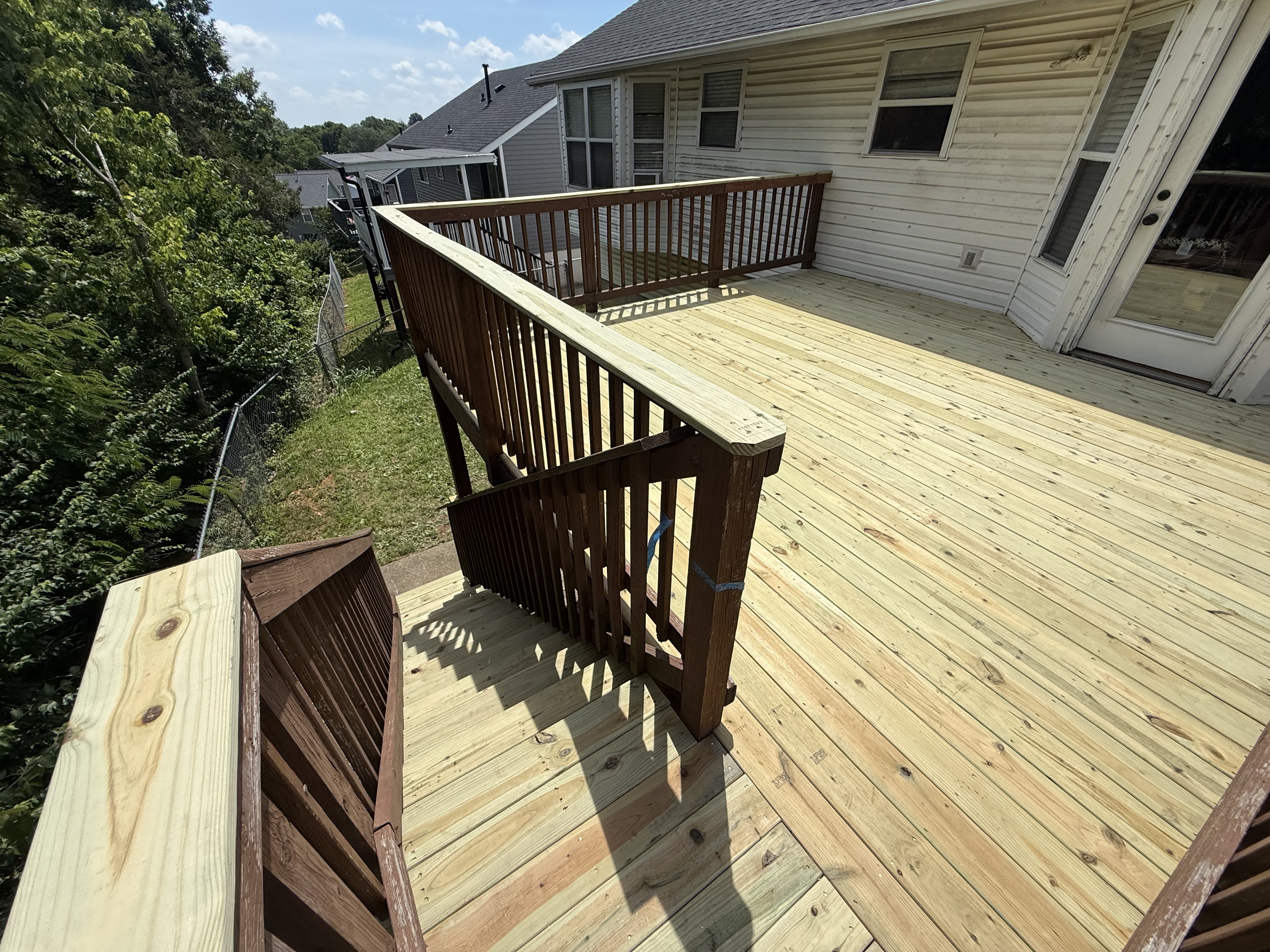 Wooden deck with stairs