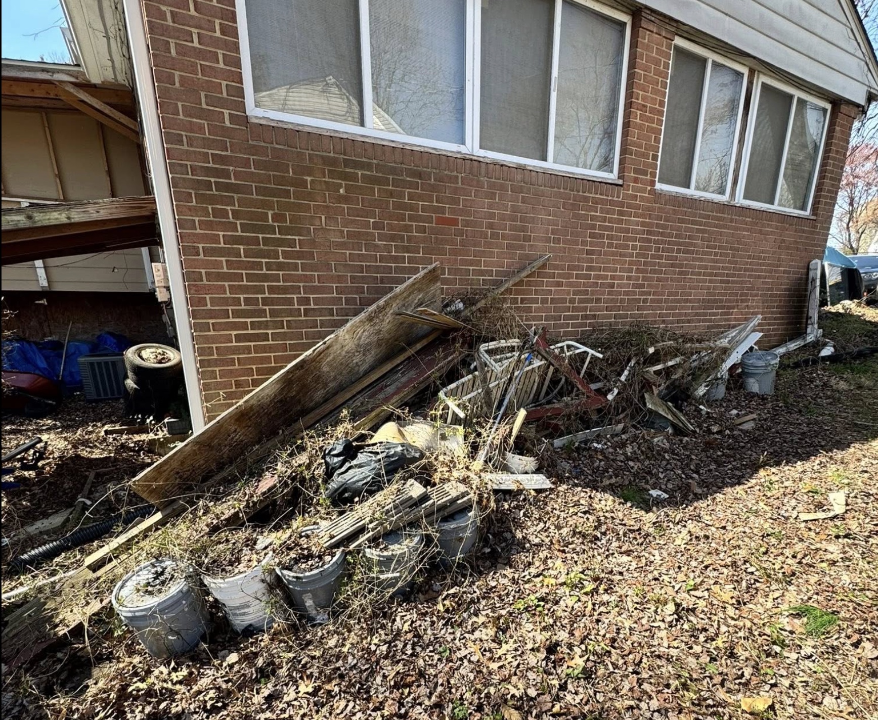 Yard debris cleanup