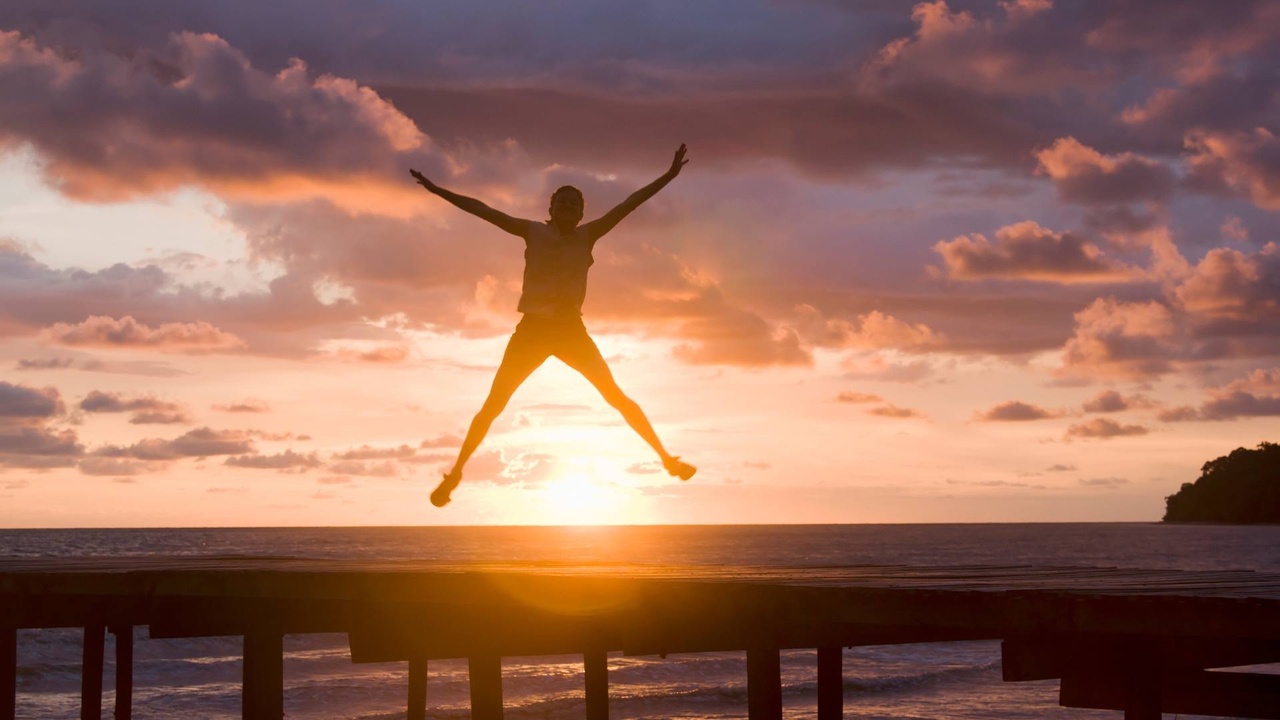 Silhouette of a happy and healthy person
