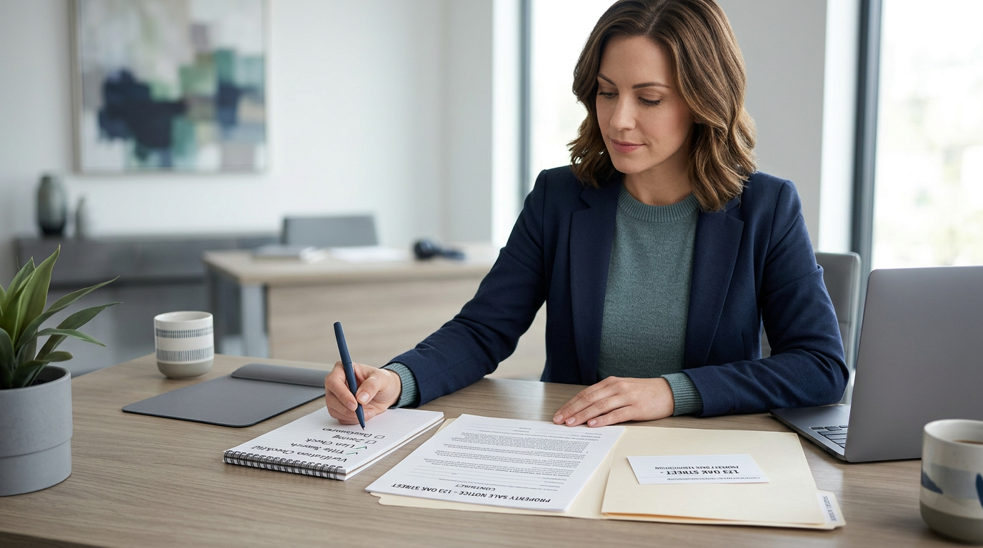 Person carefully verifying property-sale information before pursuing a surplus funds claim.