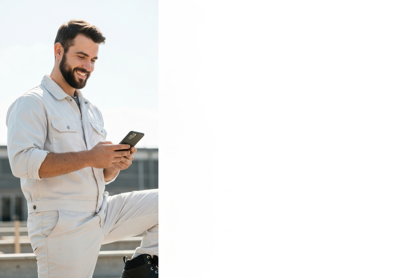 Trades professional using TradeAnchor on mobile