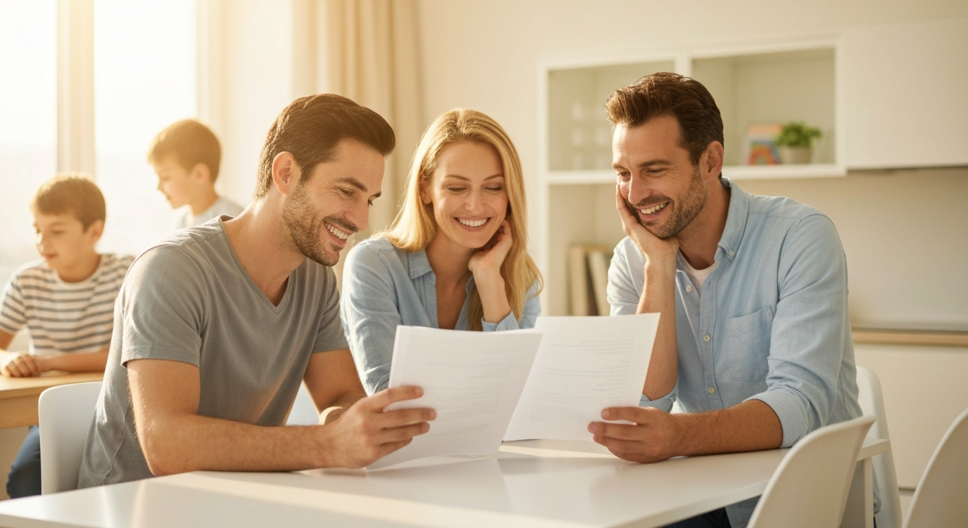 Happy family with financial peace of mind
