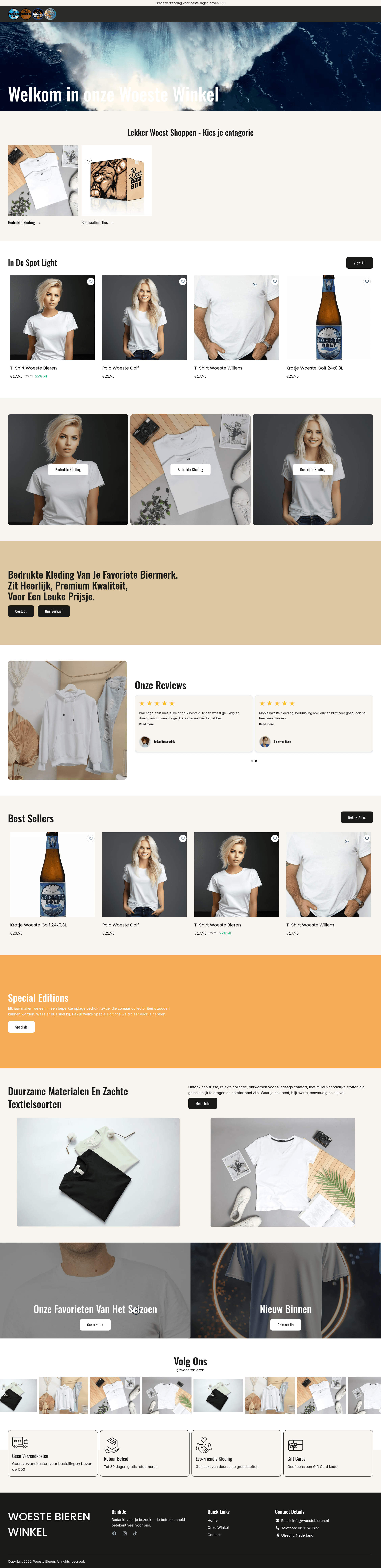 Screenshot van B2C Woeste Bieren Shop