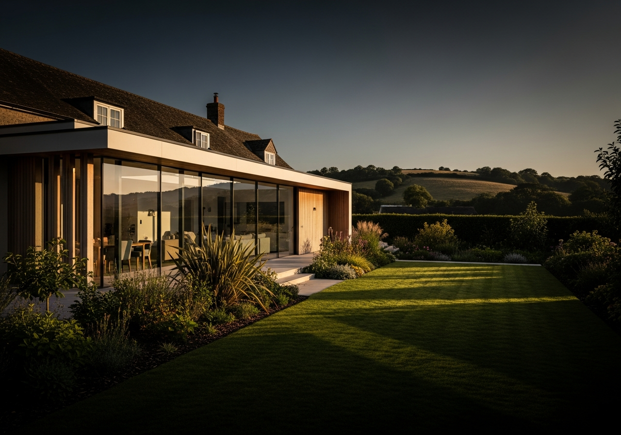 Modern home extension and landscaping project completed by Limitless Construction in Dorset