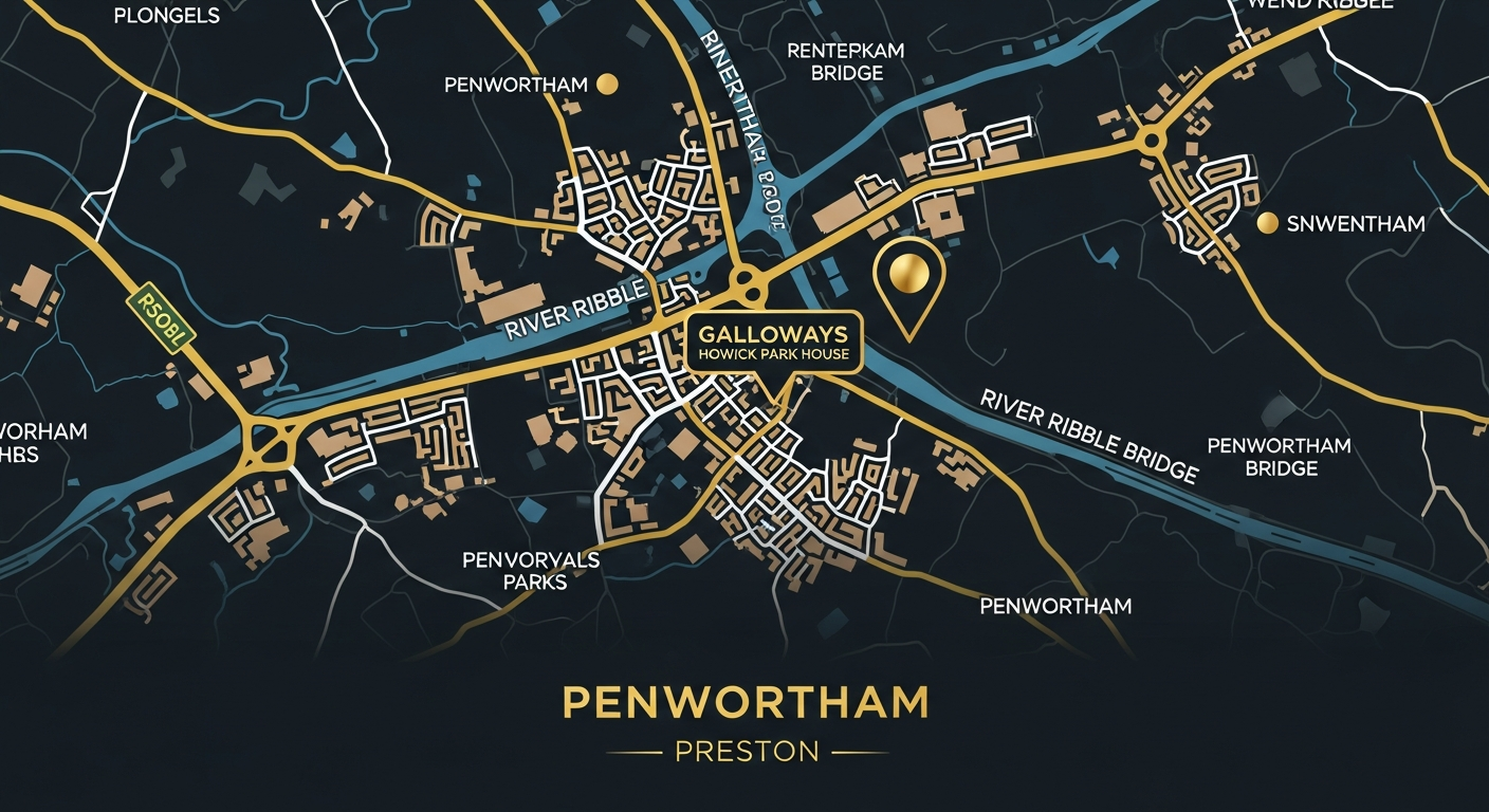 Map of Galloways, Penwortham, Preston