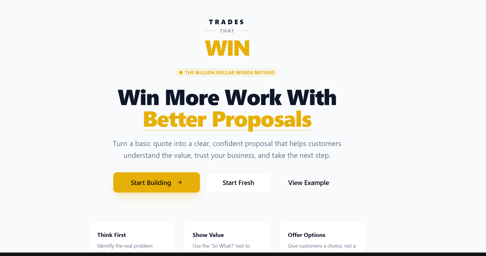 Trades That Win Proposal App