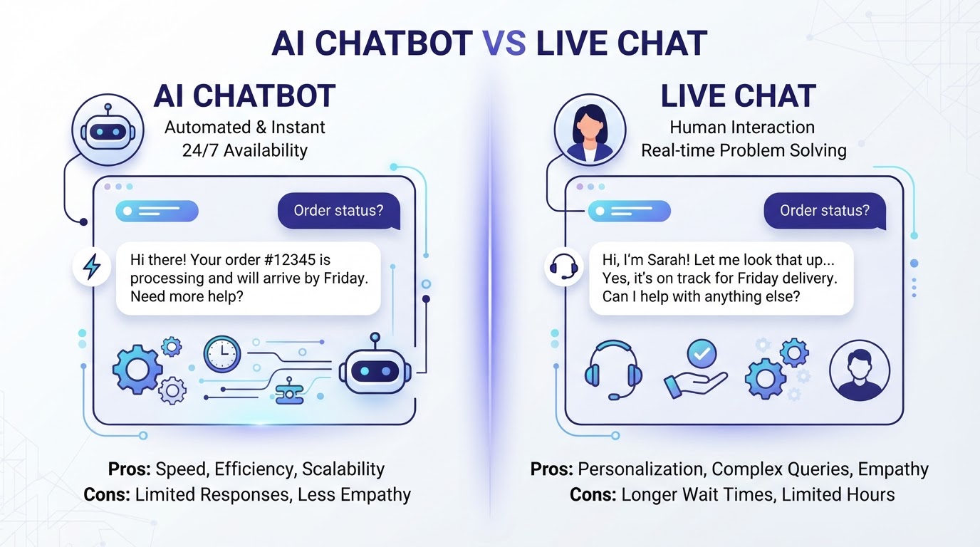 AI Chatbot vs Live Chat: Which is Right for Your Business?