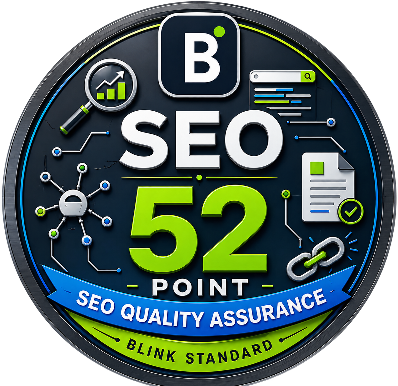 Blink Digital 52 Point SEO Quality Assurance Standard badge
