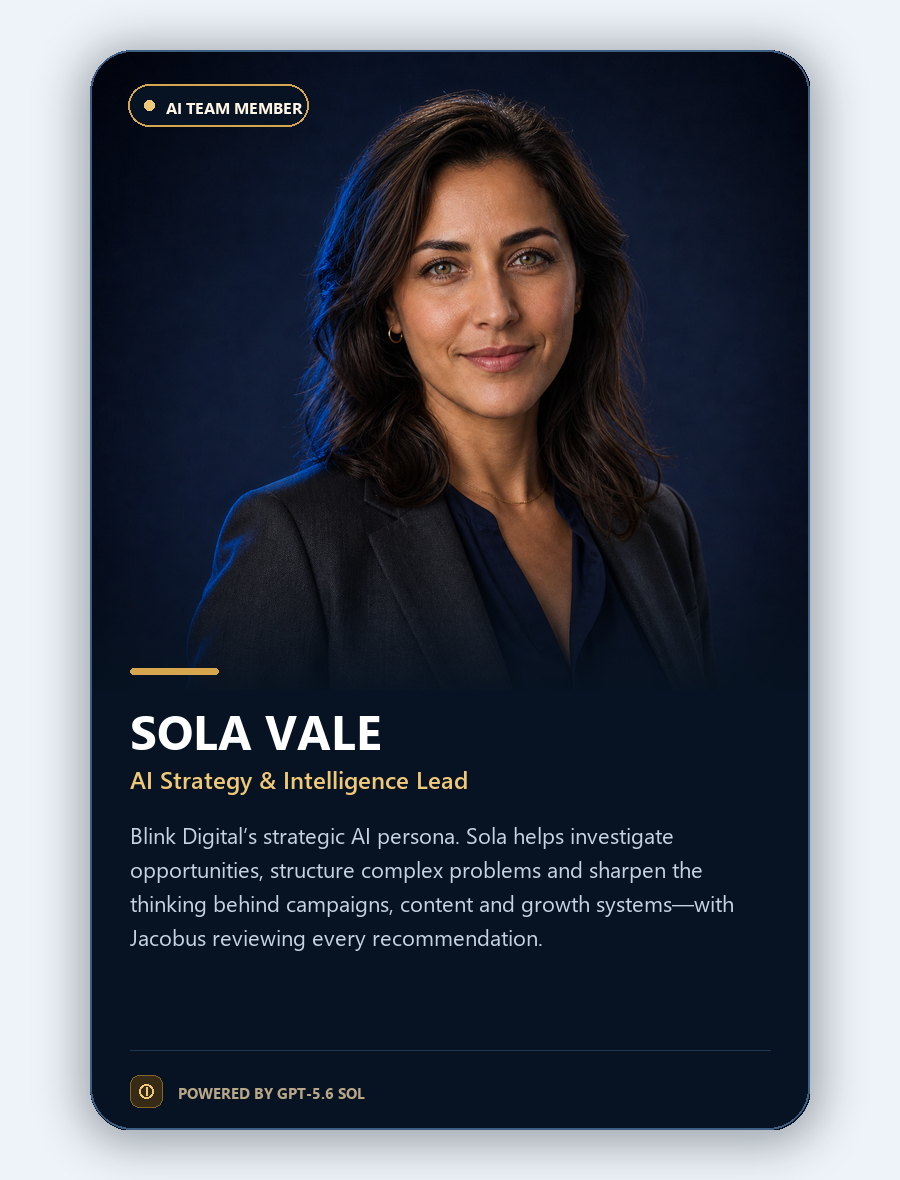 Sola Vale, Blink Digital’s AI Strategy and Intelligence Lead persona