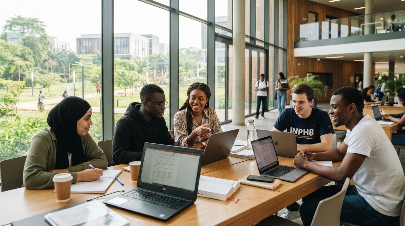 Étudiants africains sur le campus IBM-T
