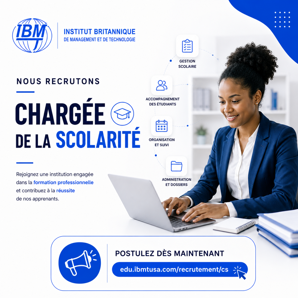 Recrutement Chargé(e) de la Scolarité