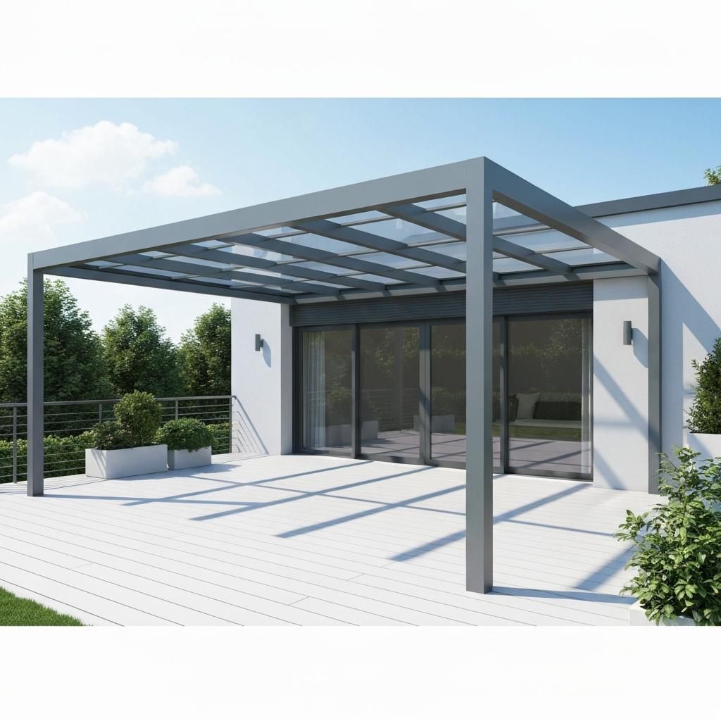 Pergola polikarbonát vagy üvegtetővel