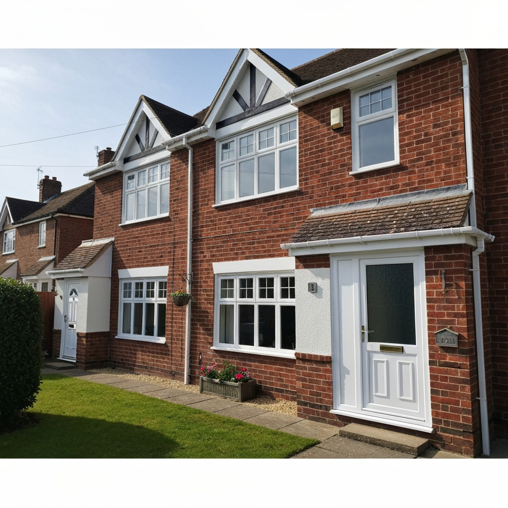Freshly painted exterior of a UK house