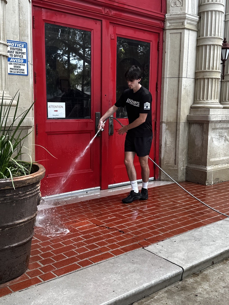 Church entryway cleaning