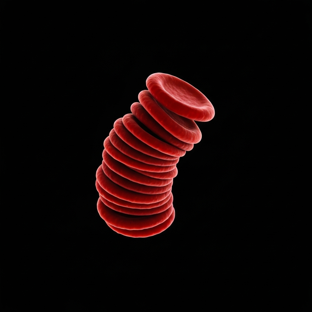 Blood before oxygenated water showing clumped cells