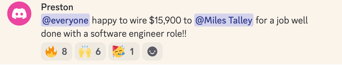 Miles's $15.9k placement