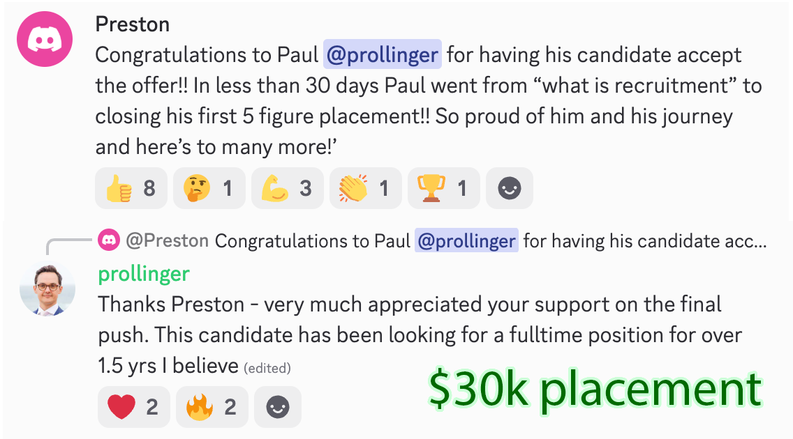 Paul's $30k placement