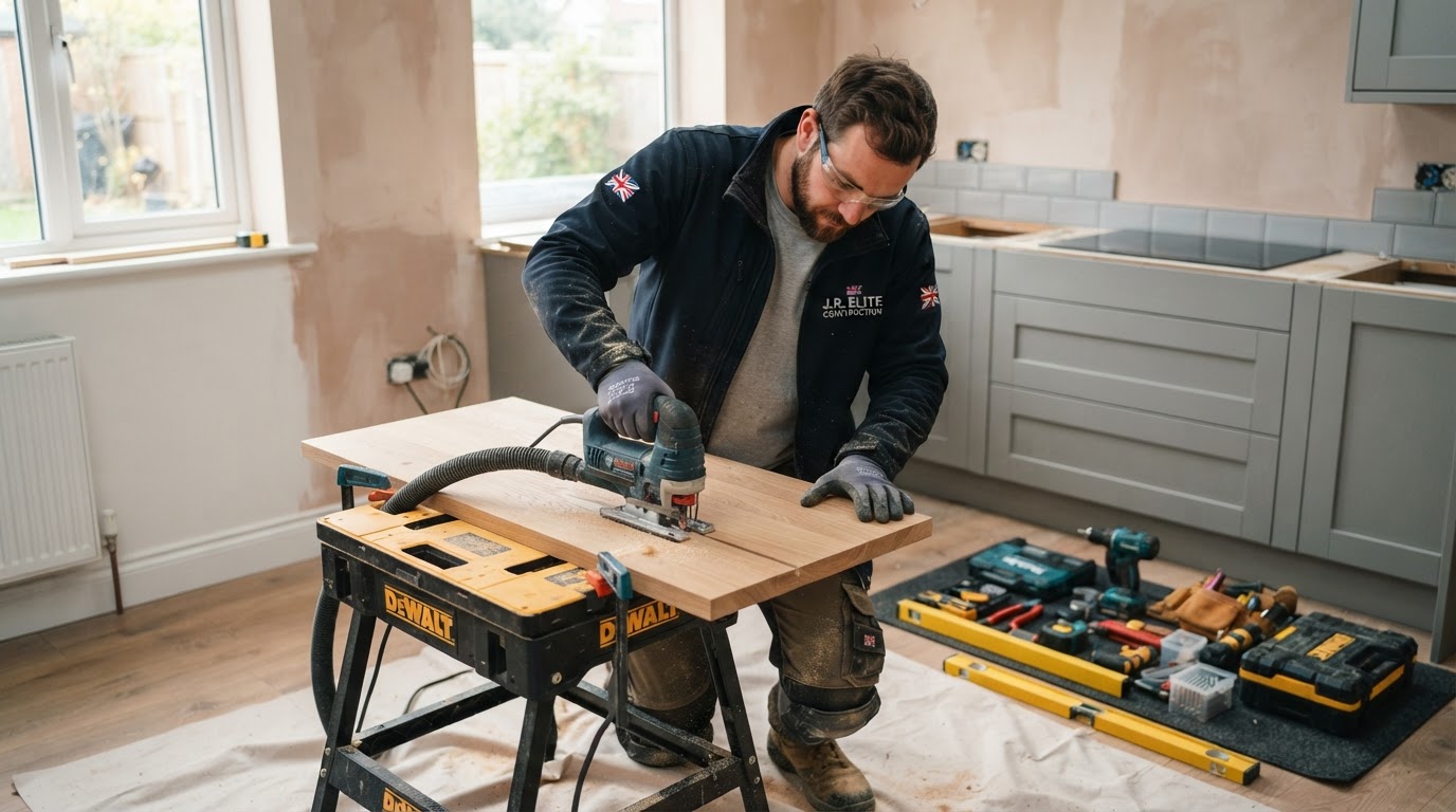 Local UK Contractor Working On Site