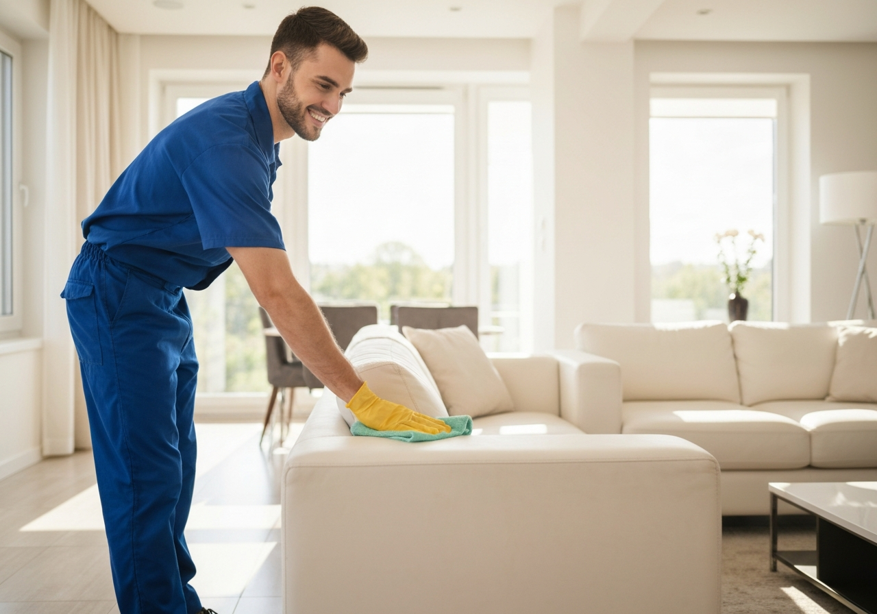 Professional cleaners at work