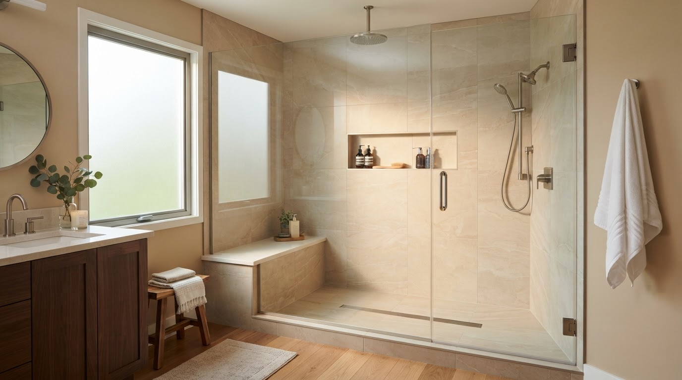 Walk-in shower cost and ideas in the Quad Cities