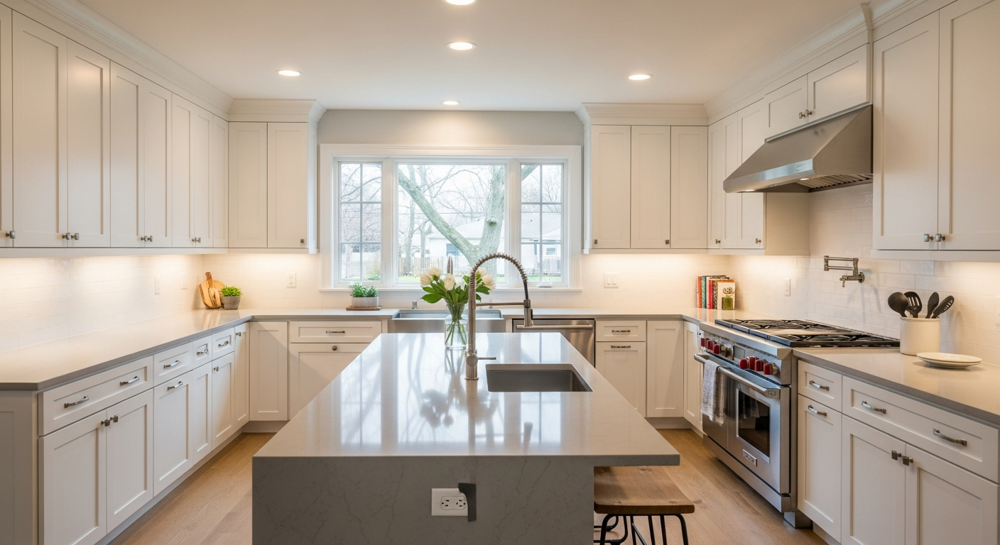 Modern residential kitchen renovation in the Quad Cities