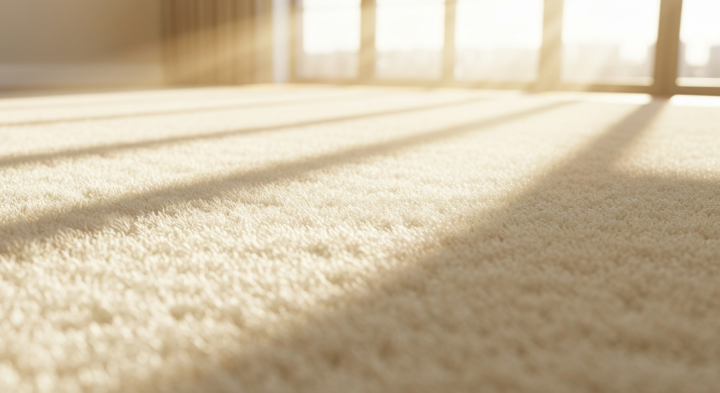 Clean carpet fibers in a bright living room