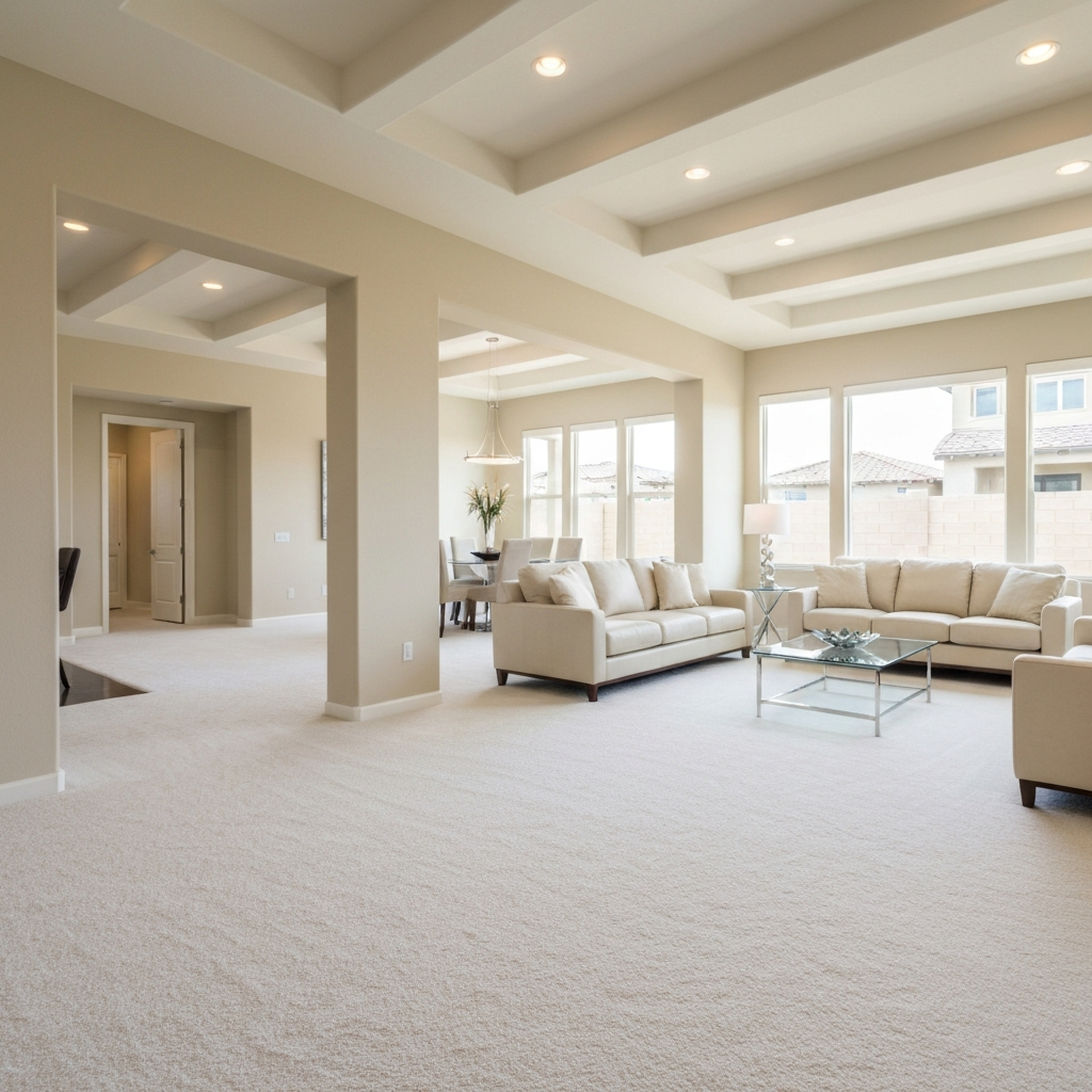 Clean, bright living room in an Escondido home after professional carpet cleaning