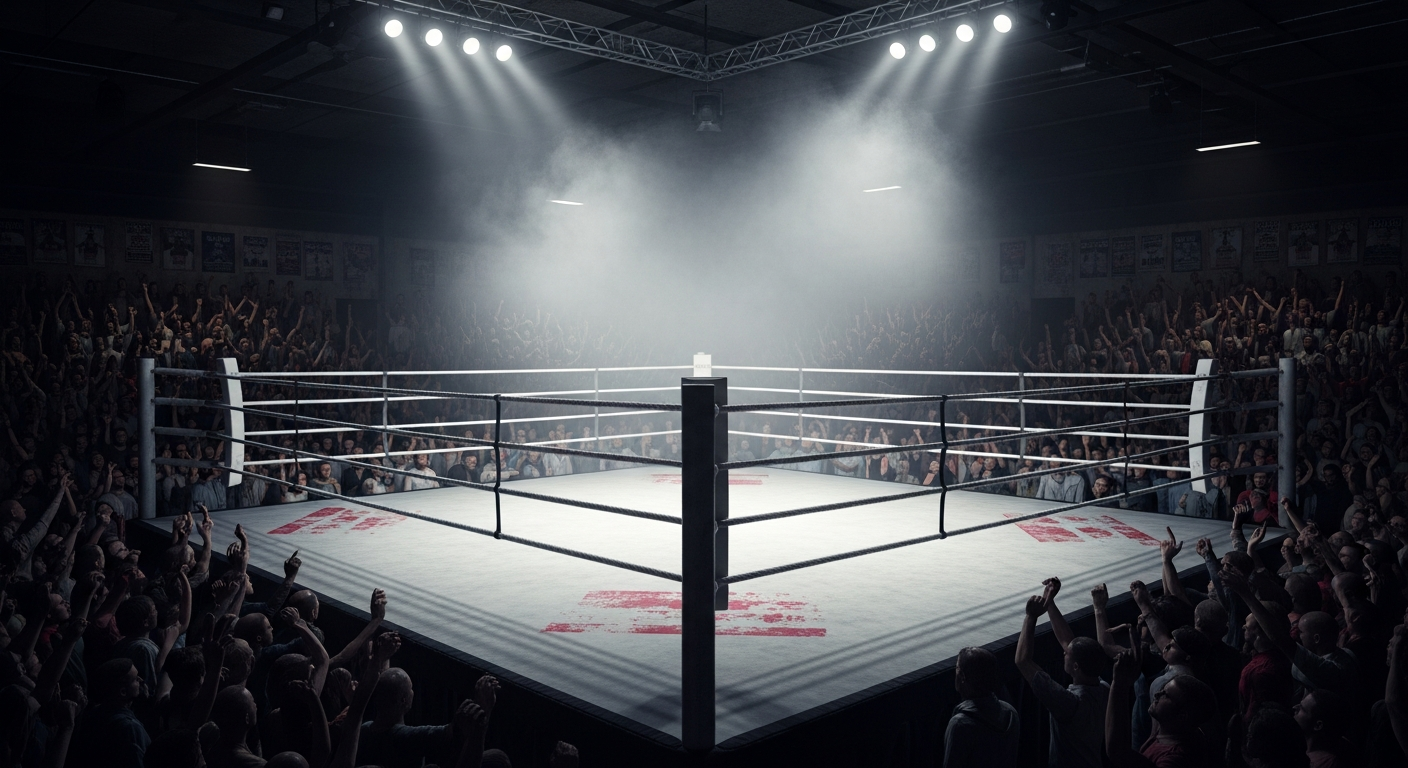 Packed Boxing Arena Background