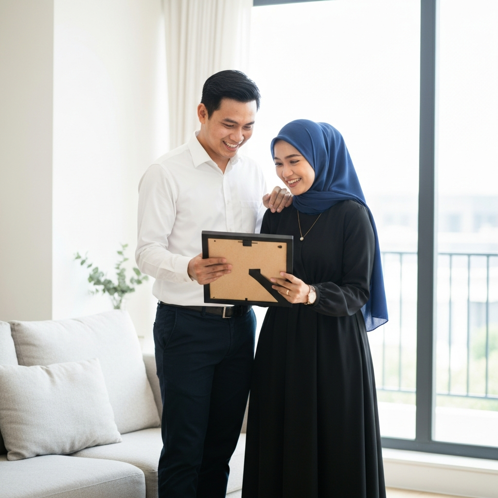 Young Muslim couple discussing ethical home finance with a professional advisor