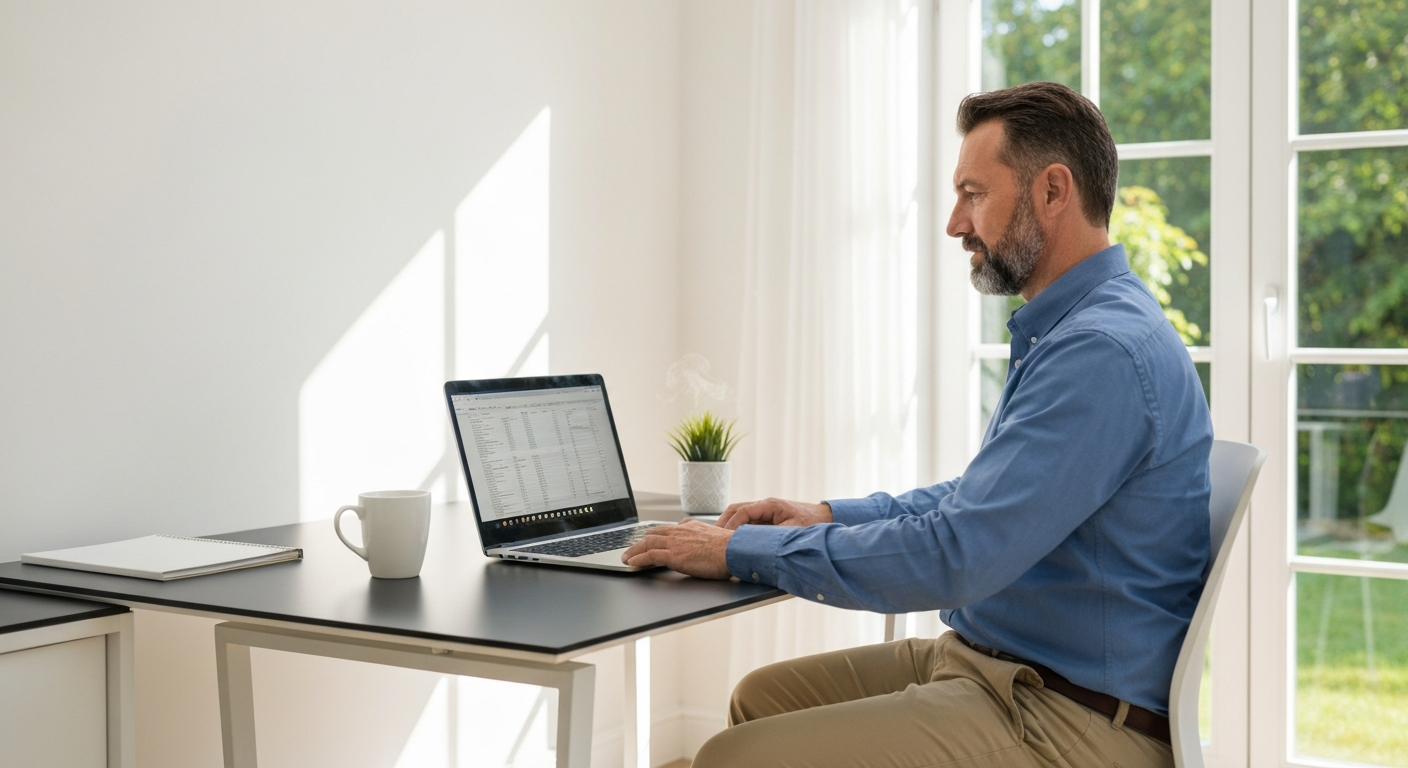Self-employed professional working