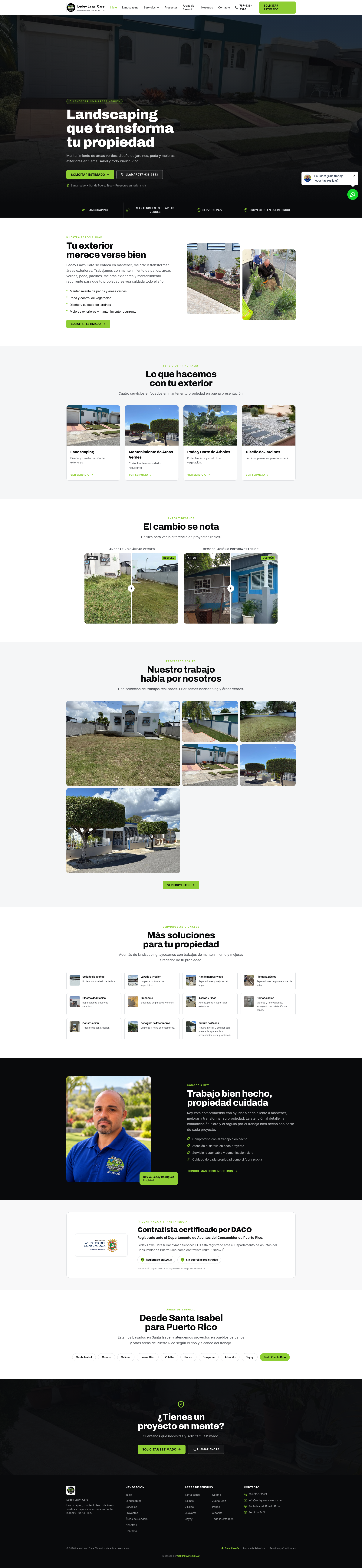 Captura del sitio web de Ledey Lawn Care, Landscaping & Handyman Services
