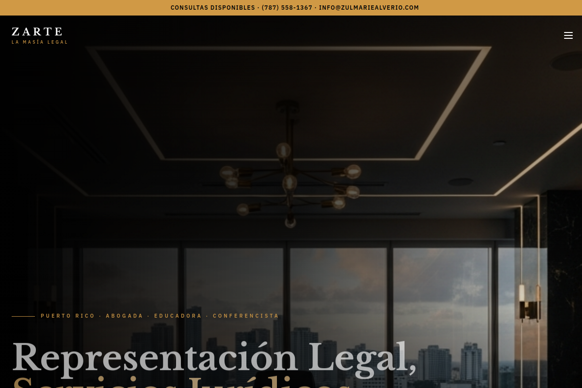 Captura del sitio web de Zulmarie Alverio, Profesional · Servicios