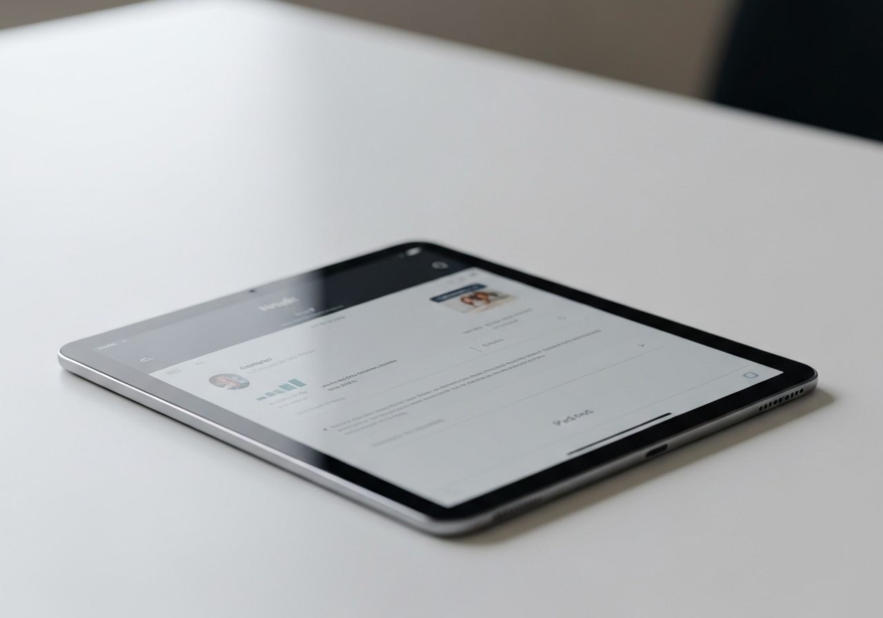 iPad showing email inbox