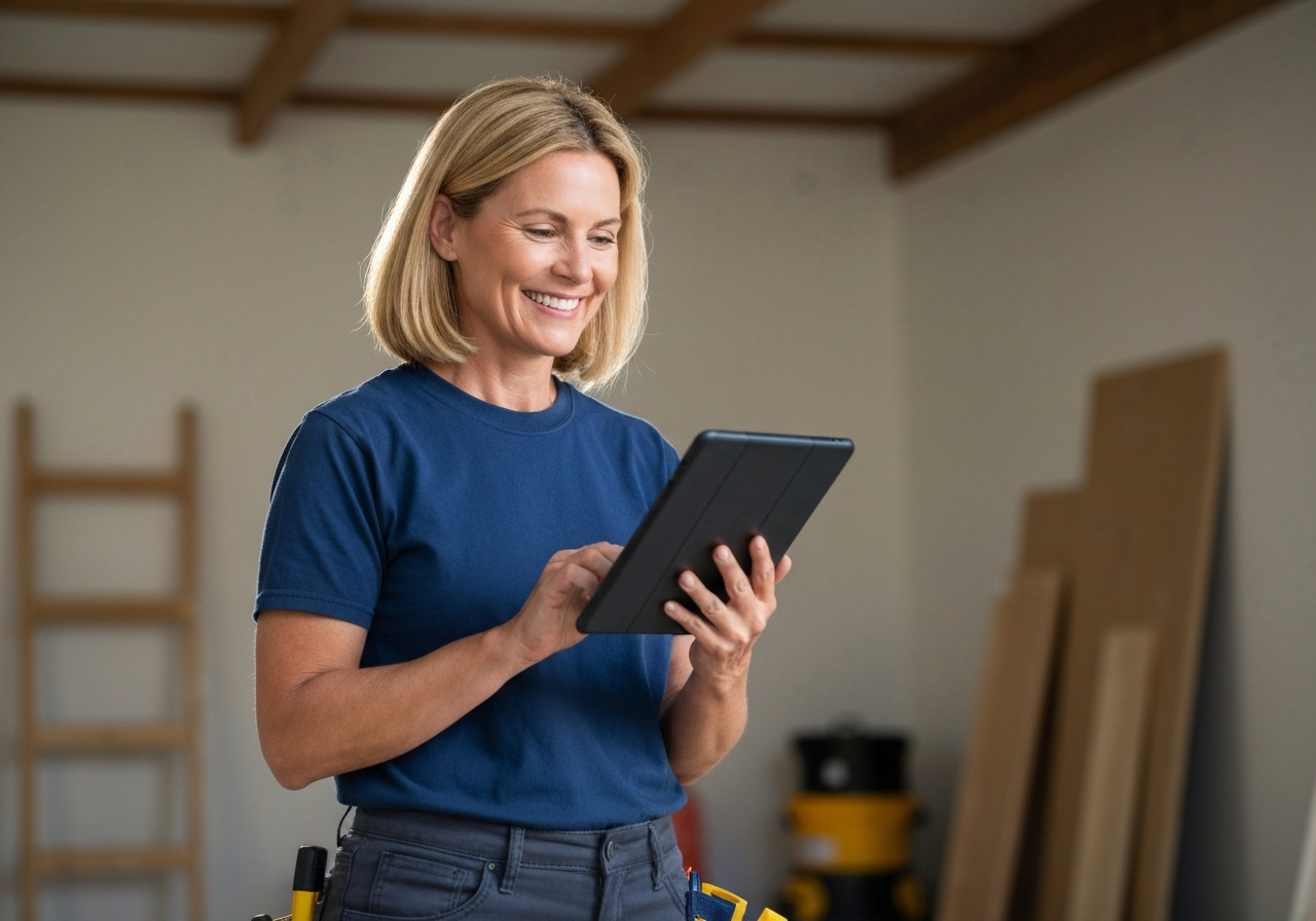 Contractor using app