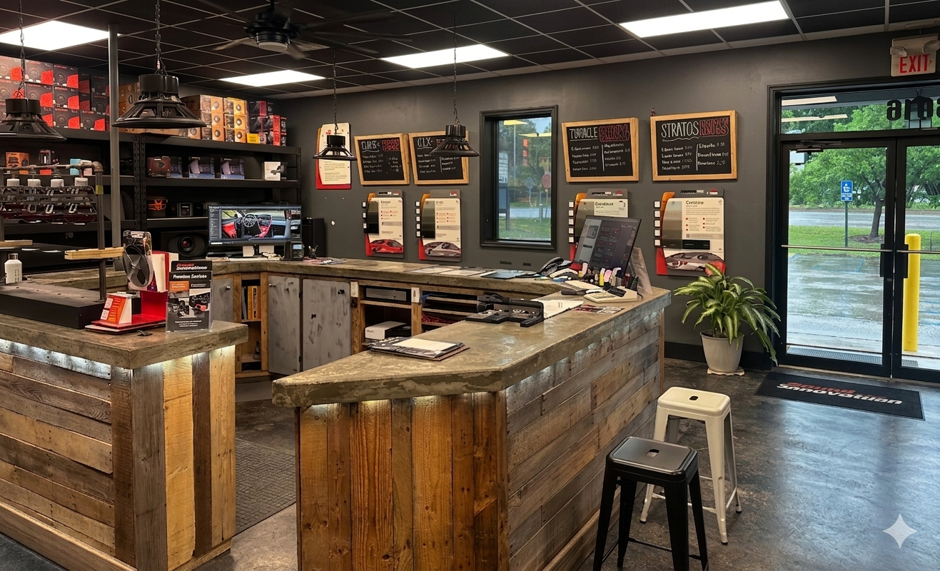 SoundVision showroom front counter