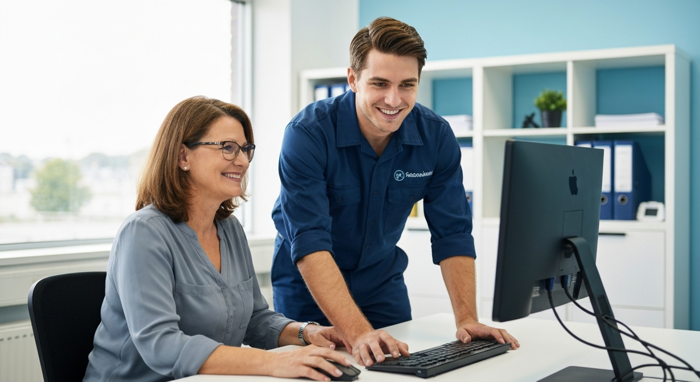 IT technician repairing computer in Fairfield CA