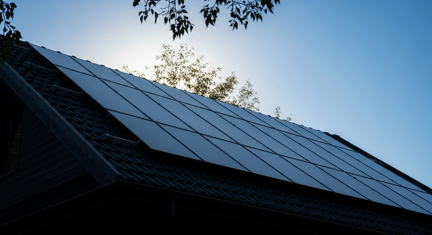 Solar panels on roof