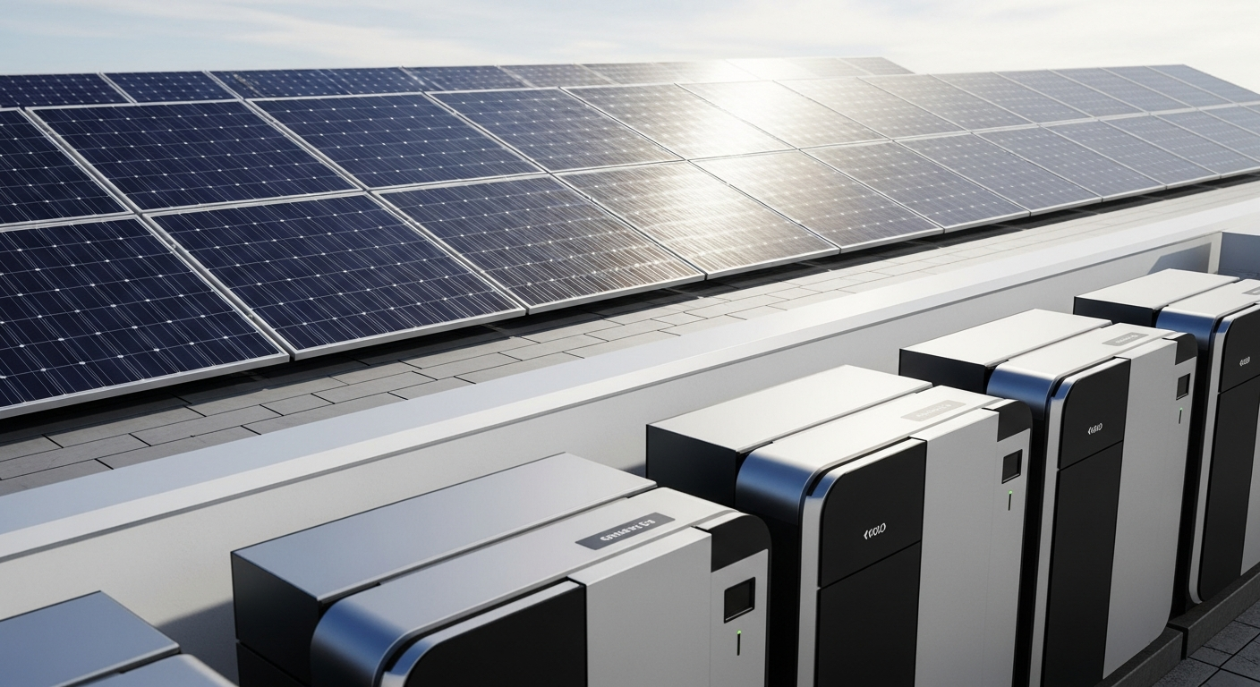 Solar panels on roof