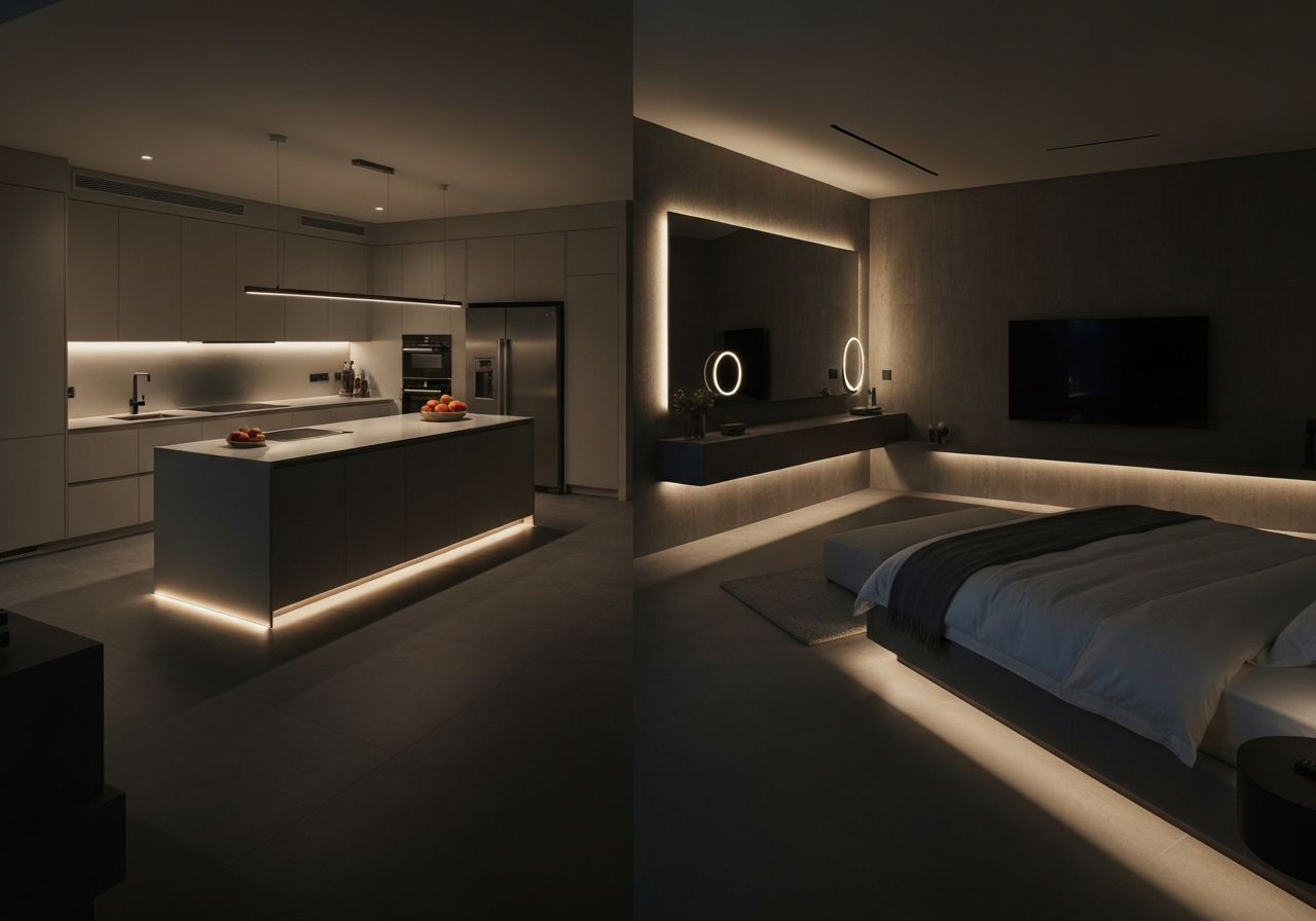 Beautifully lit modern home interior