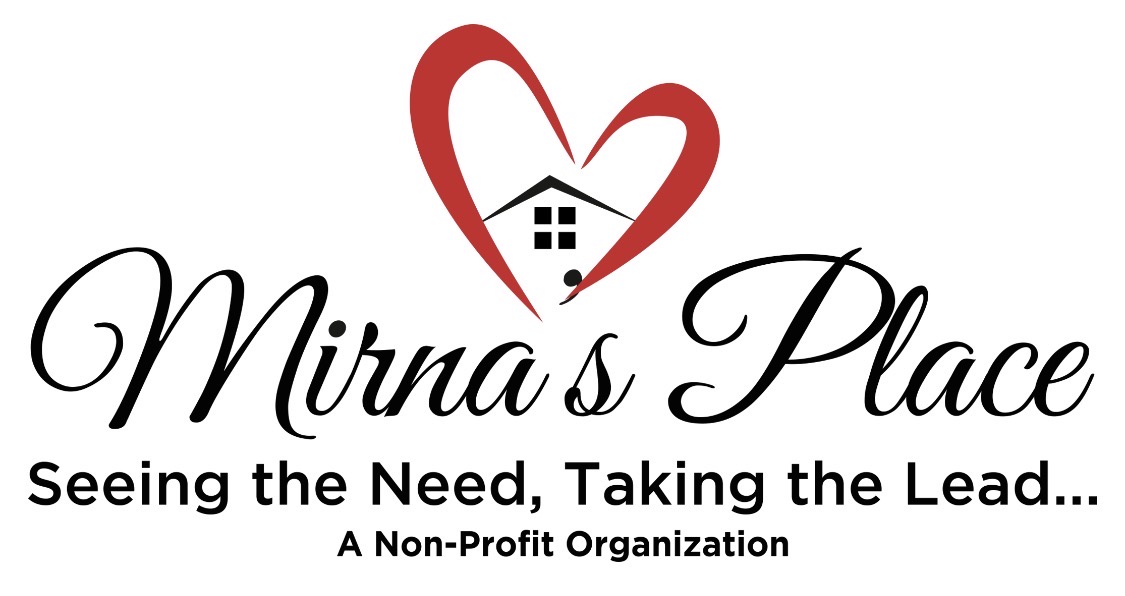 Mirna's Place logo featuring a heart and house, symbolizing community support in Buckeye, AZ, and their mission to aid local families.